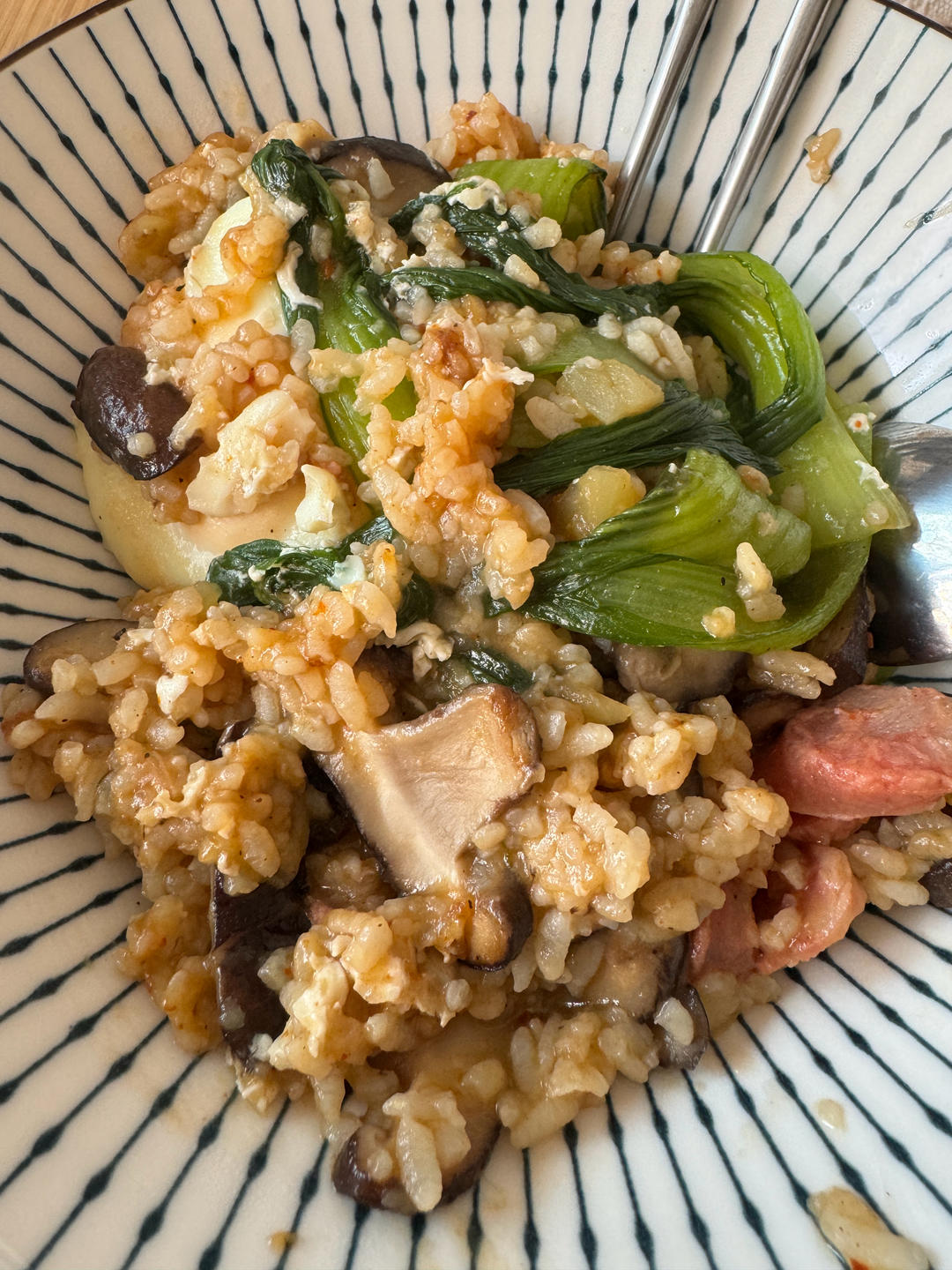 香菇油菜烩饭