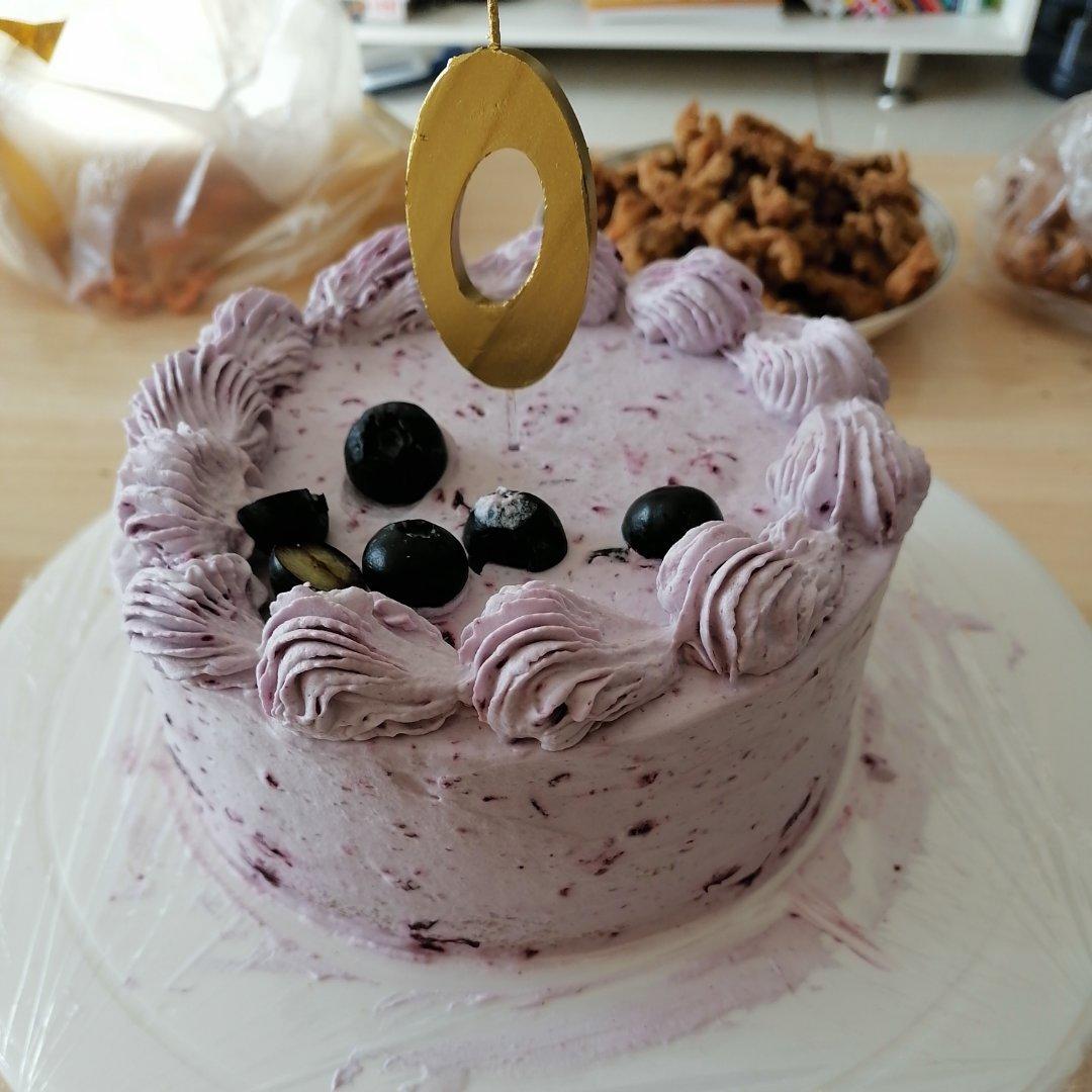 蓝莓奶油蛋糕（自制蓝莓酱+芒果夹心）