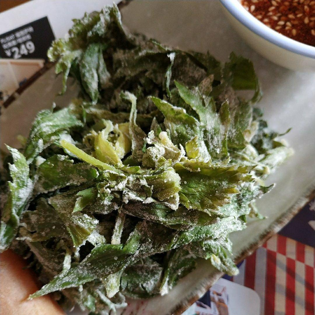 蒸芹菜叶（蒸野菜）