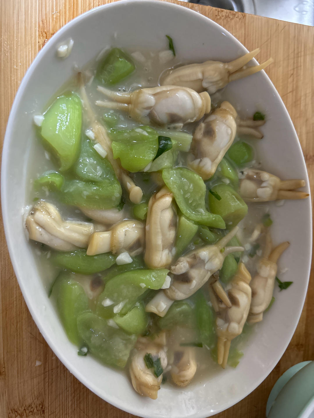 丝瓜炒蛏子
