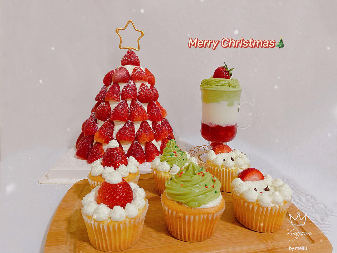 圣诞纸杯蛋糕(超详细视频教程)
