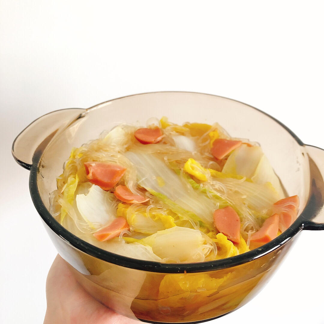 娃娃菜粉丝煲，低卡又鲜美