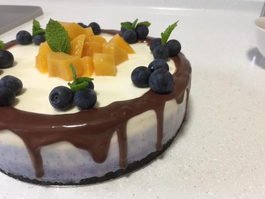 渐变蓝莓冻芝士蛋糕（免烤）