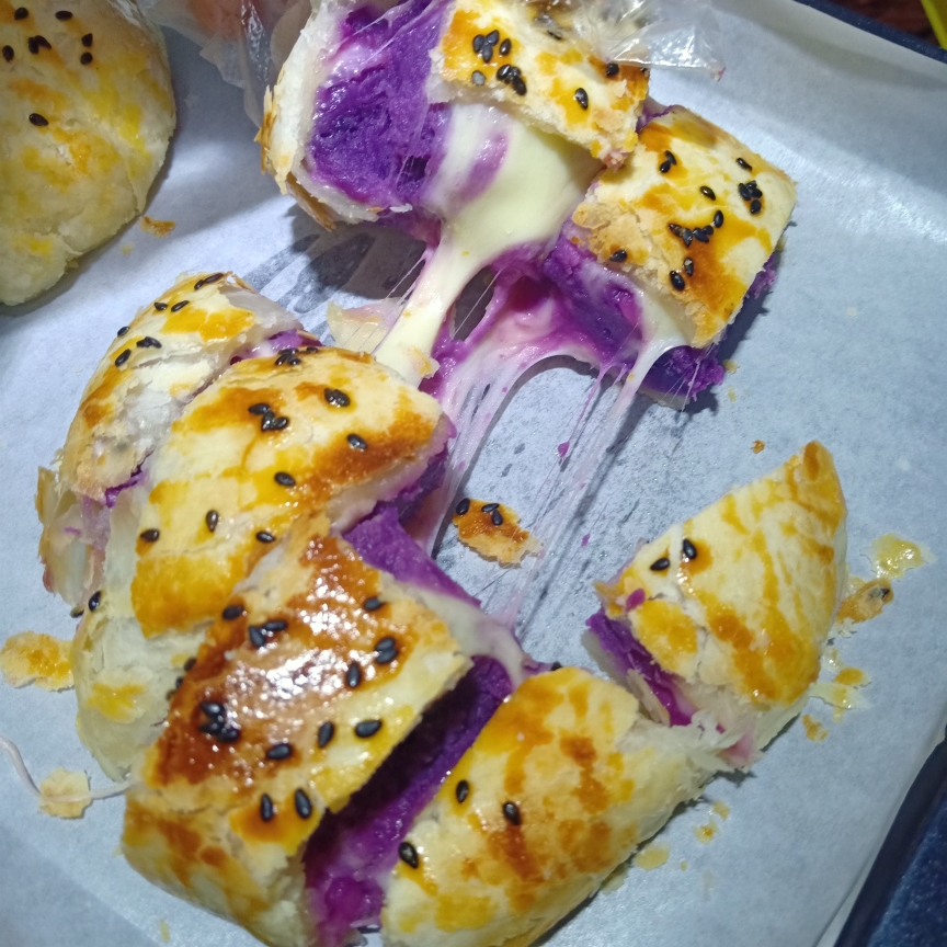 紫薯芝士饼的做法