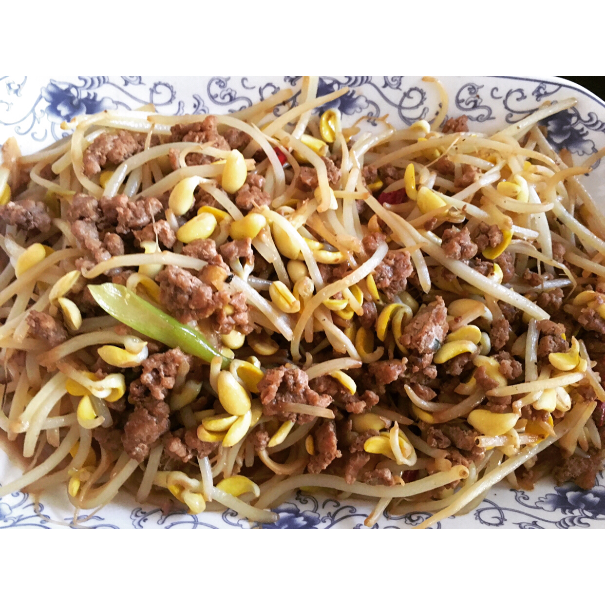 wolisj做的肉末炒豆芽