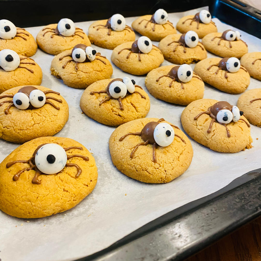 小美万圣节大眼仔蜘蛛饼干（桃酥、椒盐桃酥）