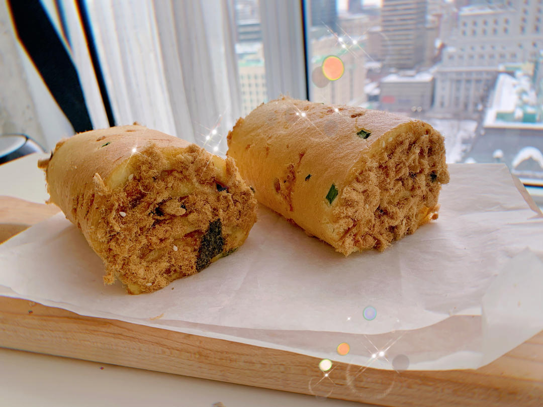 香葱肉松蛋糕卷这样做‼️满屋飘香（小视频食谱）