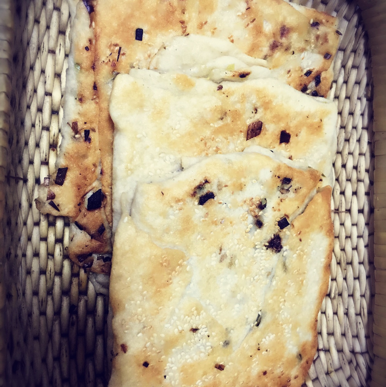 发面版葱油饼