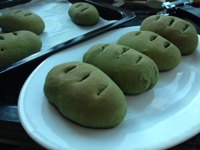 抹茶豆沙小面包（无油脂）