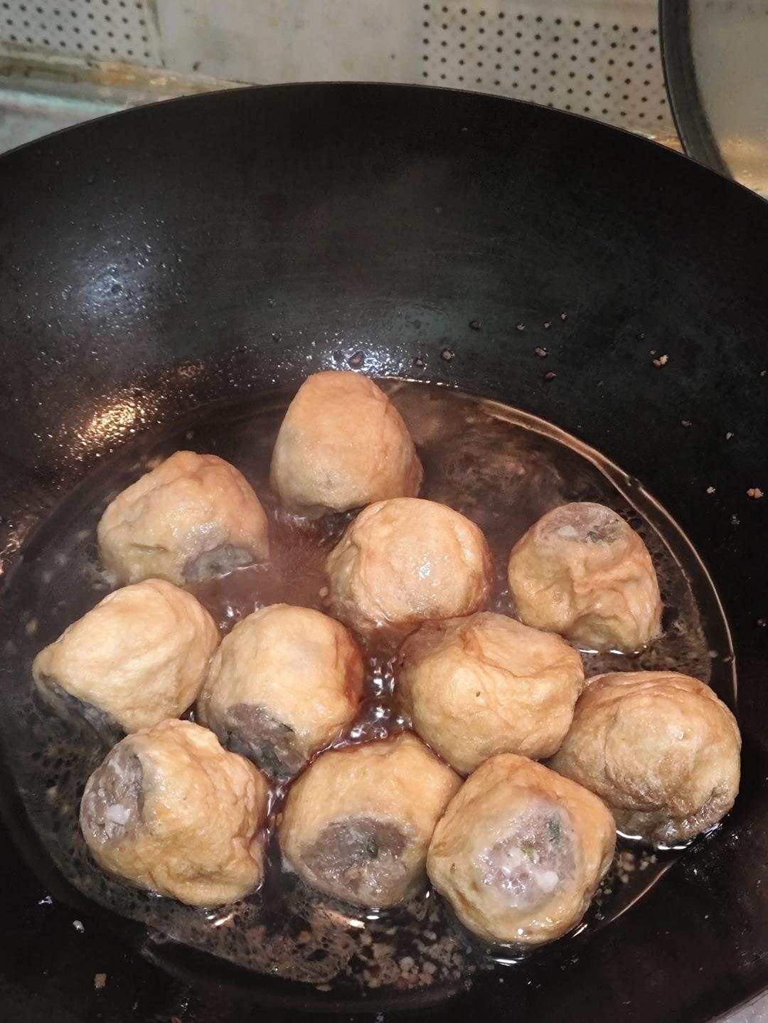 红烧油面筋塞肉