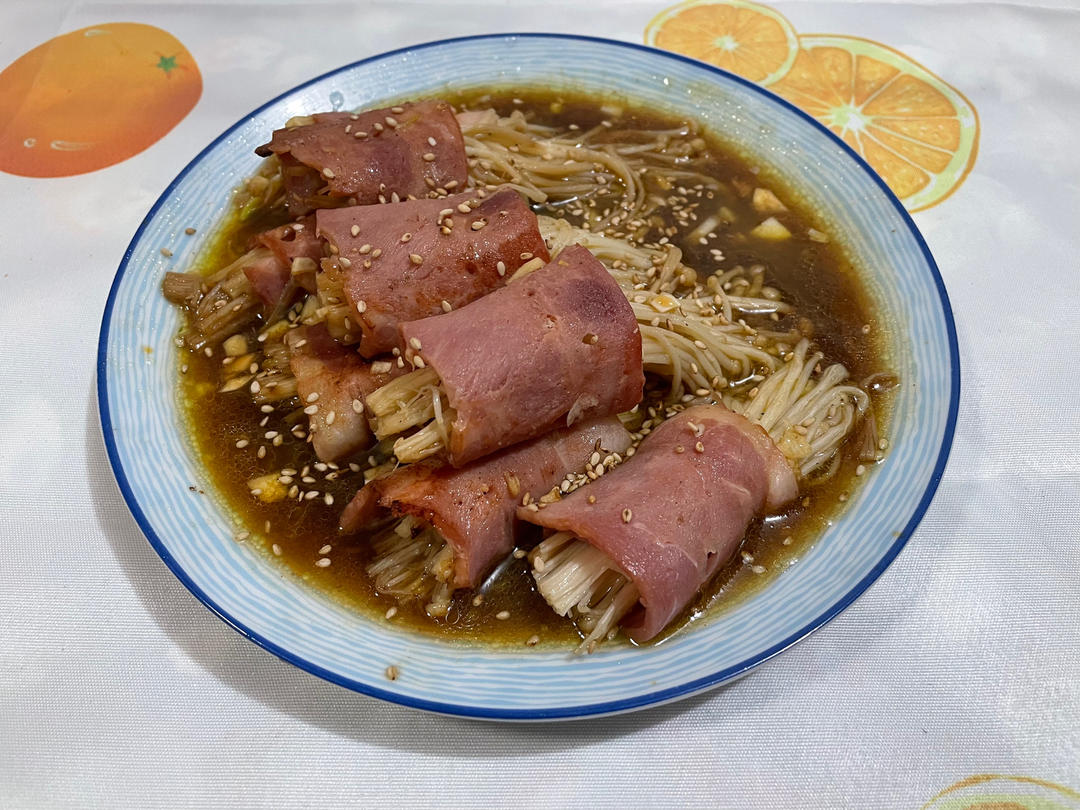 味道超赞 超下饭的金针菇培根卷