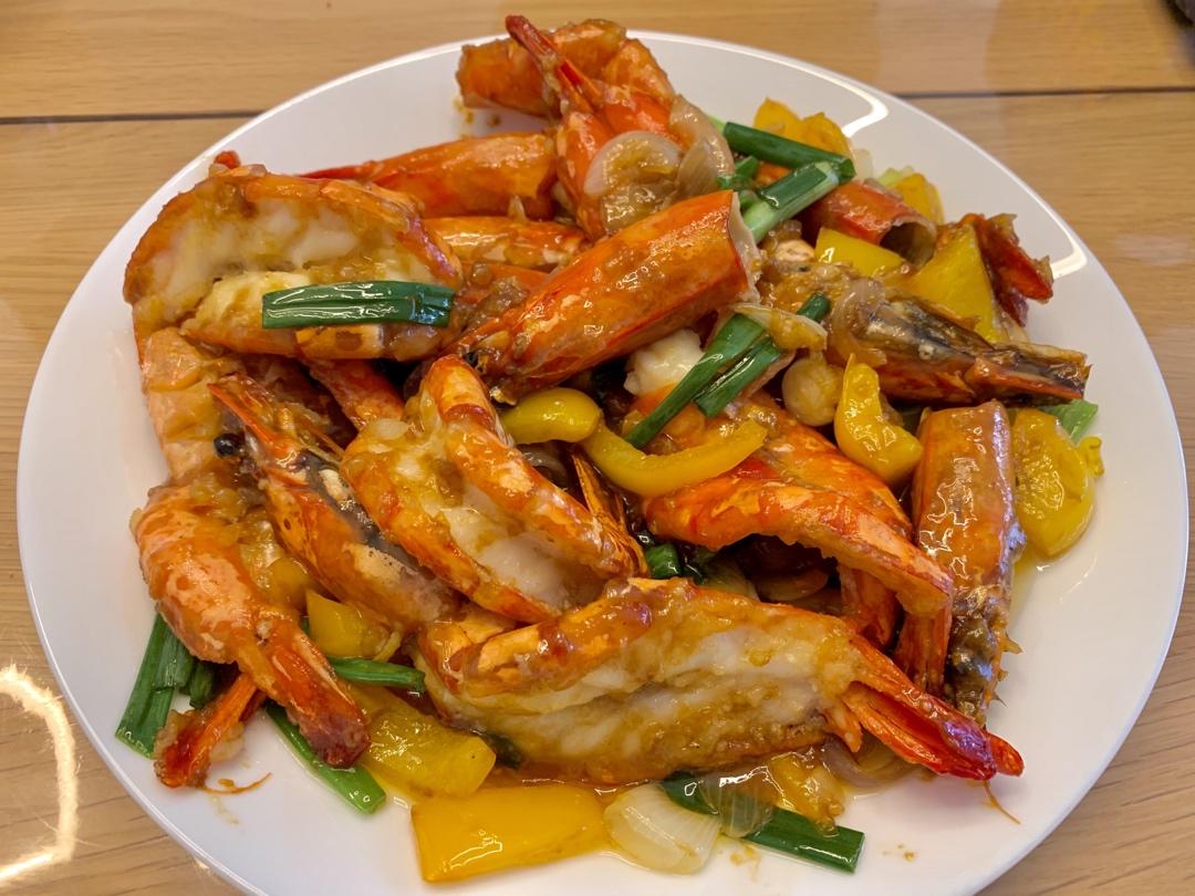 雨少寒轩做的酱油炒虾