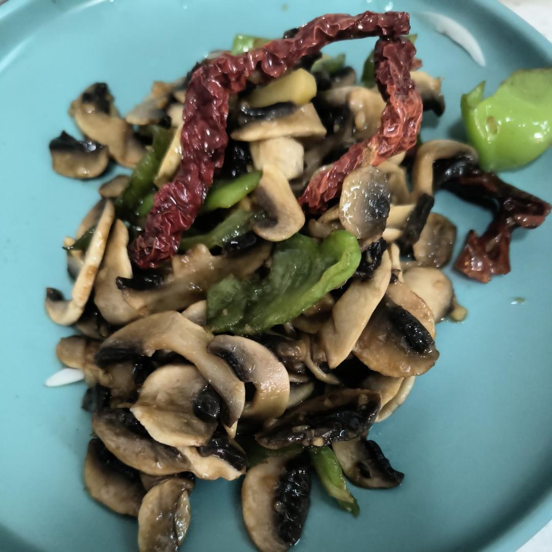 素炒鲜口蘑（白蘑菇），快手家常菜