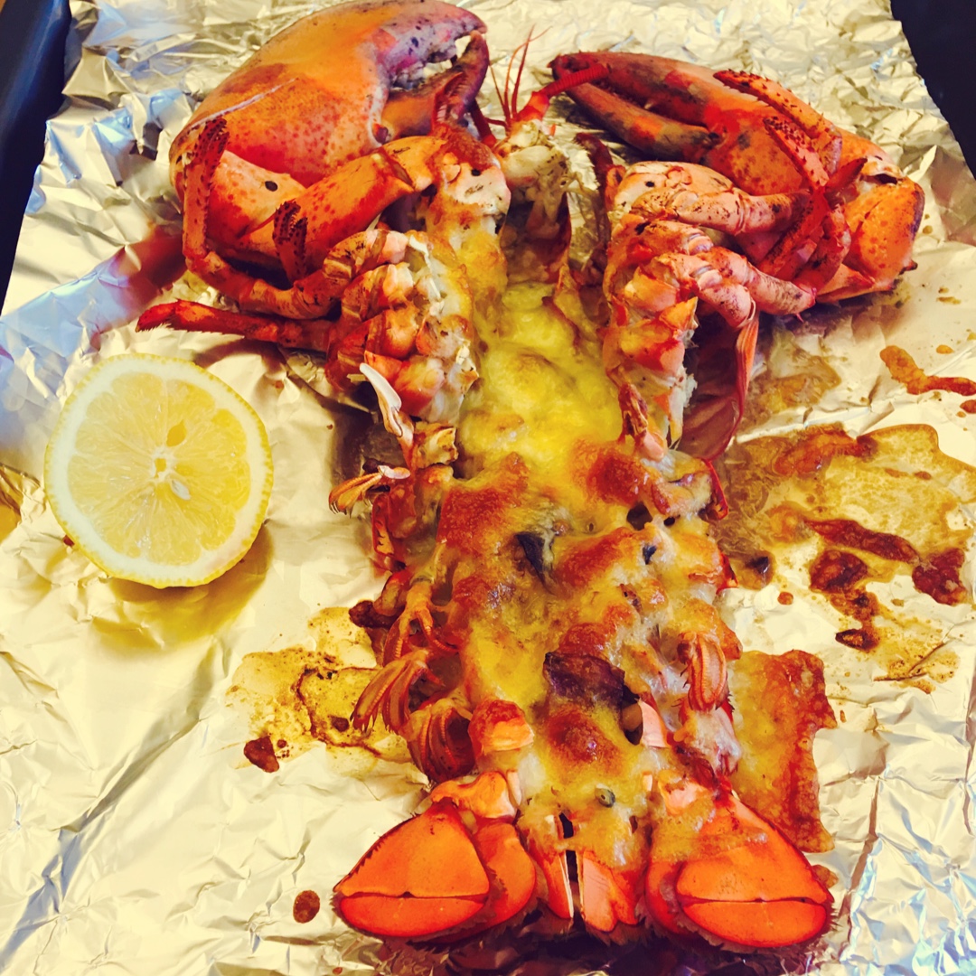 乐颜--宿宿做的芝士焗龙虾-(简单做法)