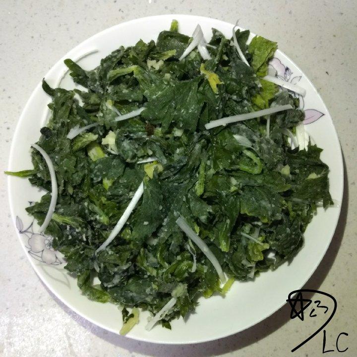 蒸芹菜叶（蒸野菜）