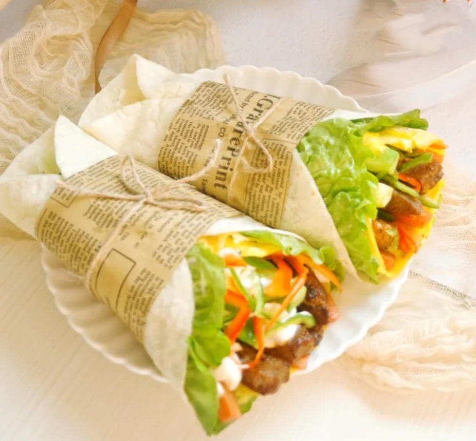 酱香鸡胸肉时蔬全麦卷饼 | 低脂低卡美味