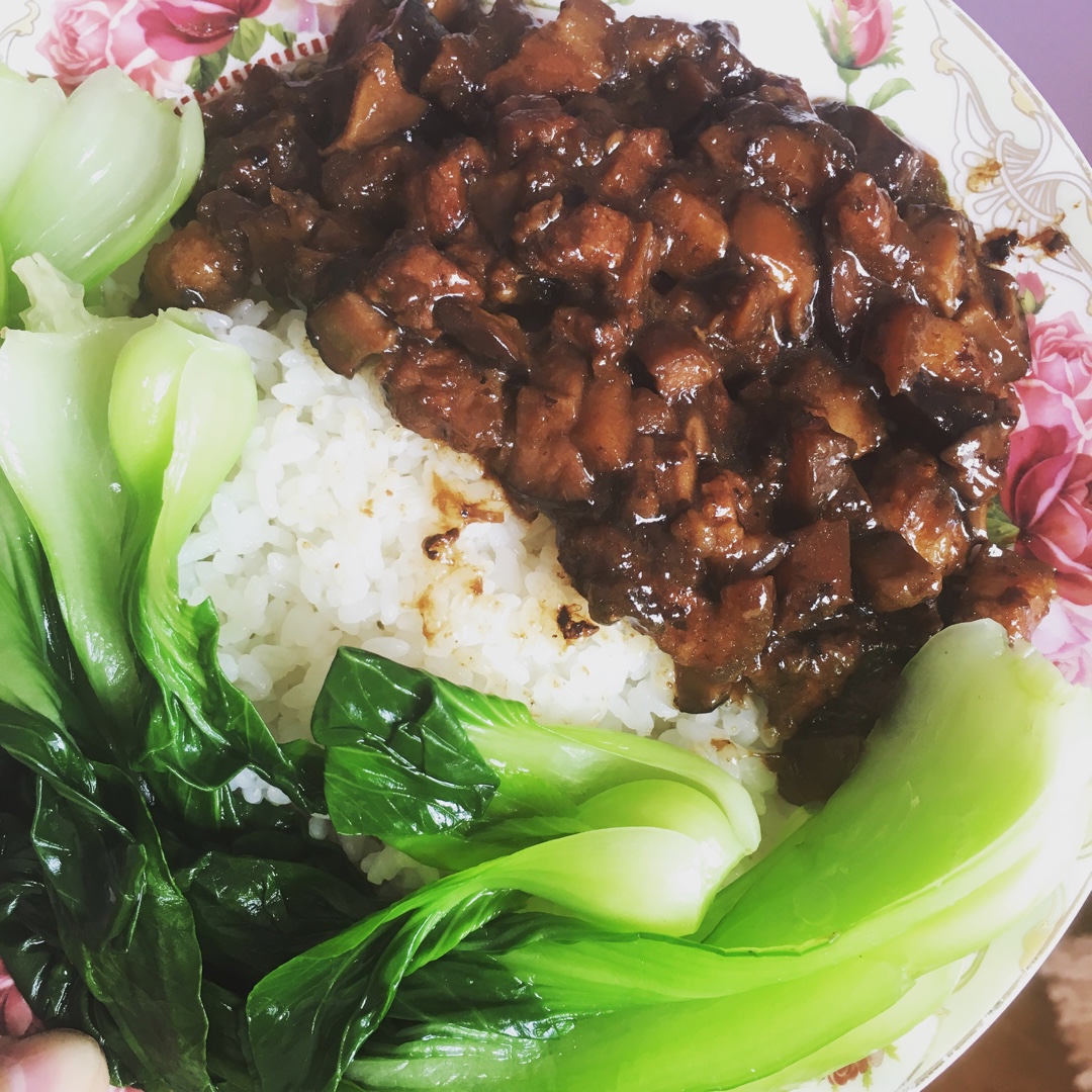 洋葱酥卤肉饭