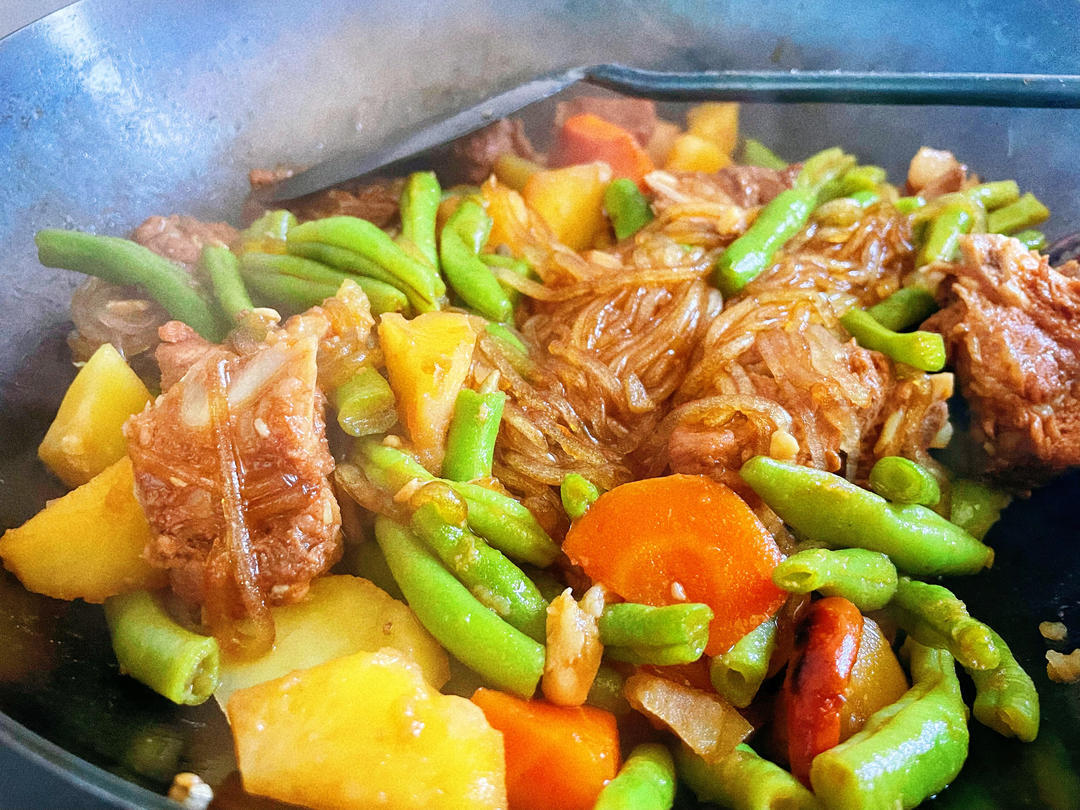 硬菜代表--排骨炖豆角土豆（豆角焖面胚子）