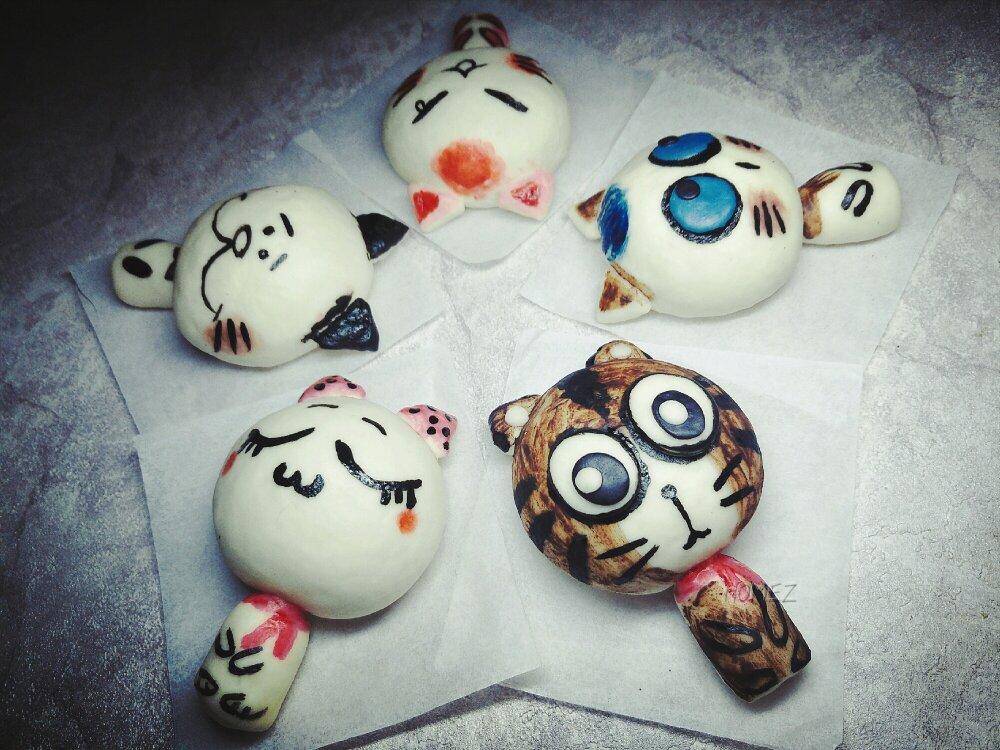 homez做的原创超萌治愈系彩绘猫咪馒头小白也能轻易上手