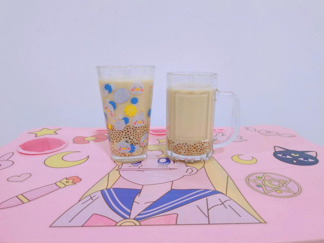 红糖西米热牛奶