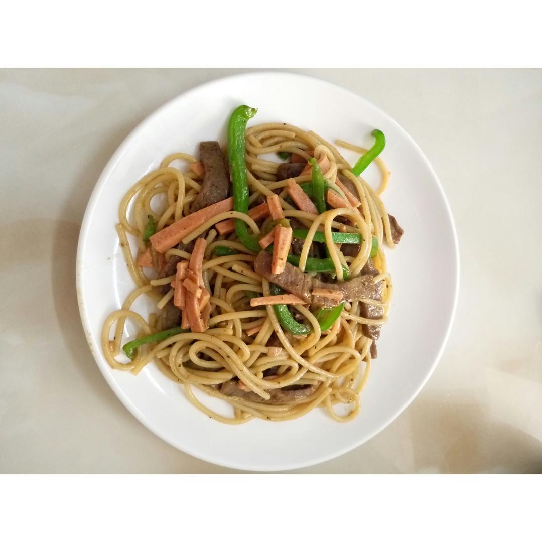 青椒牛柳意面