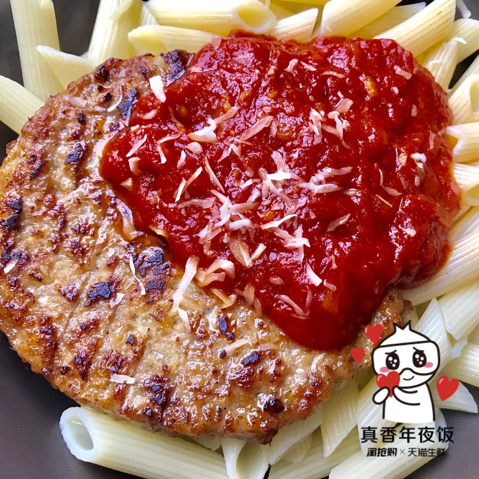 烧汁厚扒通心粉