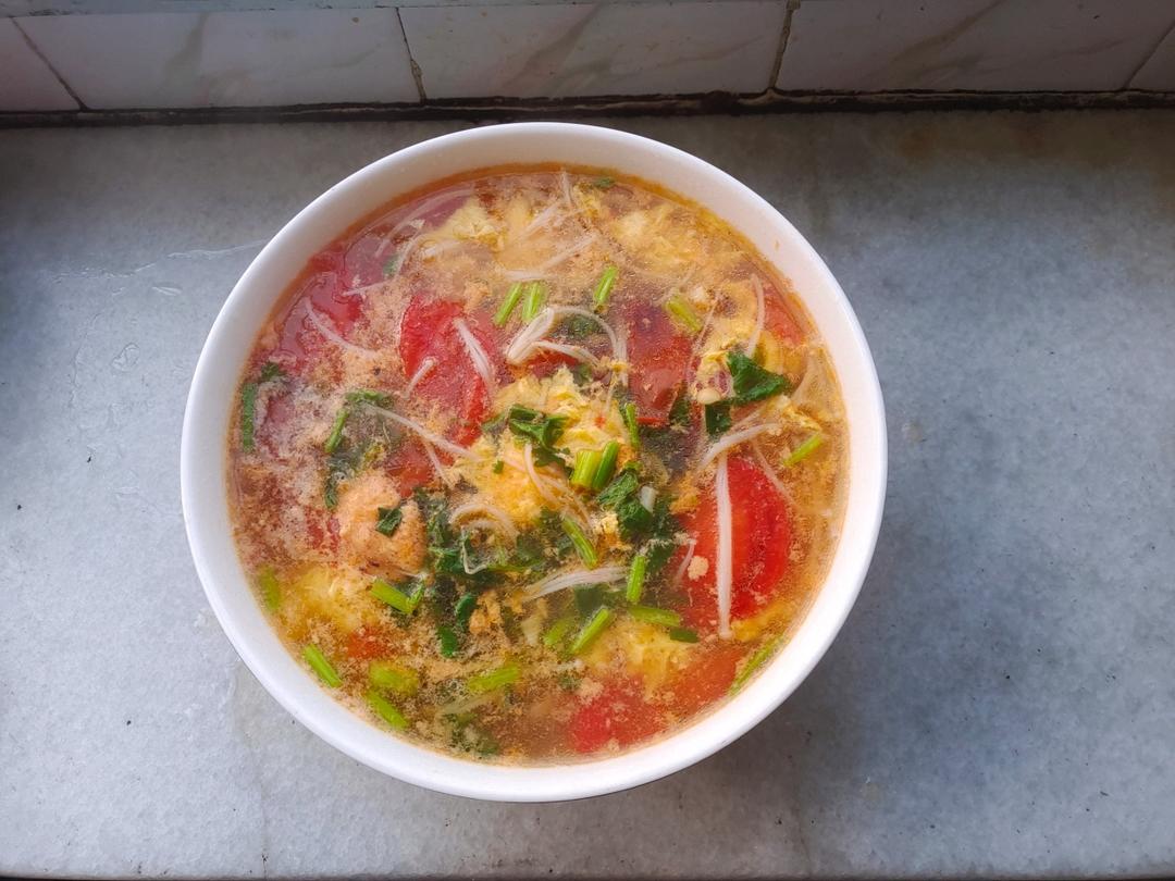 番茄金针菇鸡蛋汤