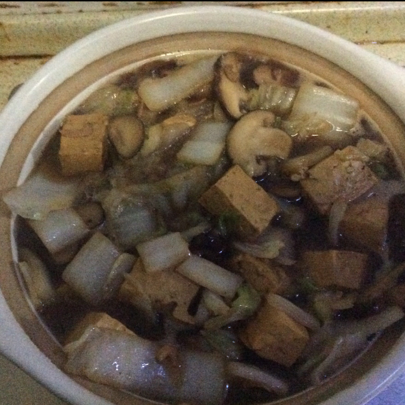 白菜虾皮豆腐煲