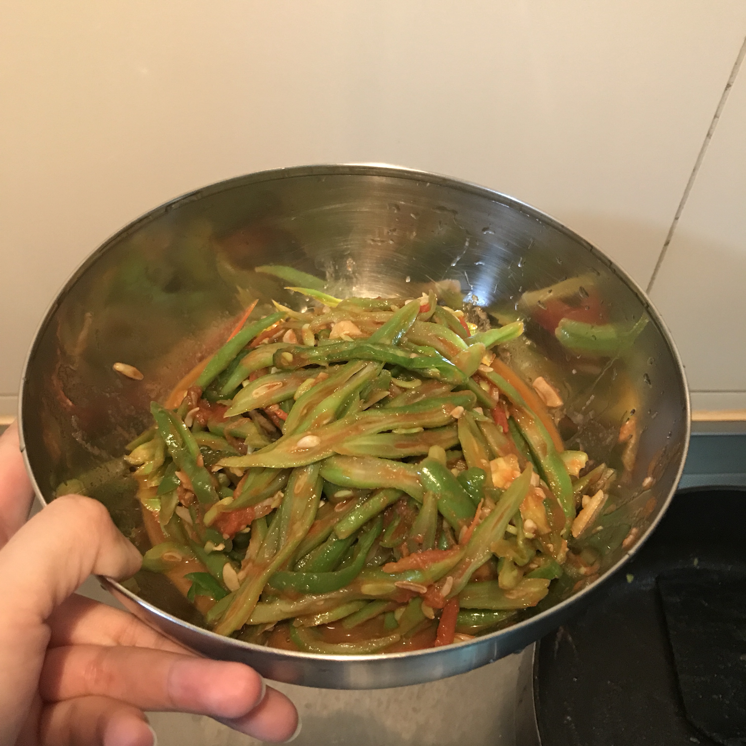 拌面菜——西红柿炒豆角丝