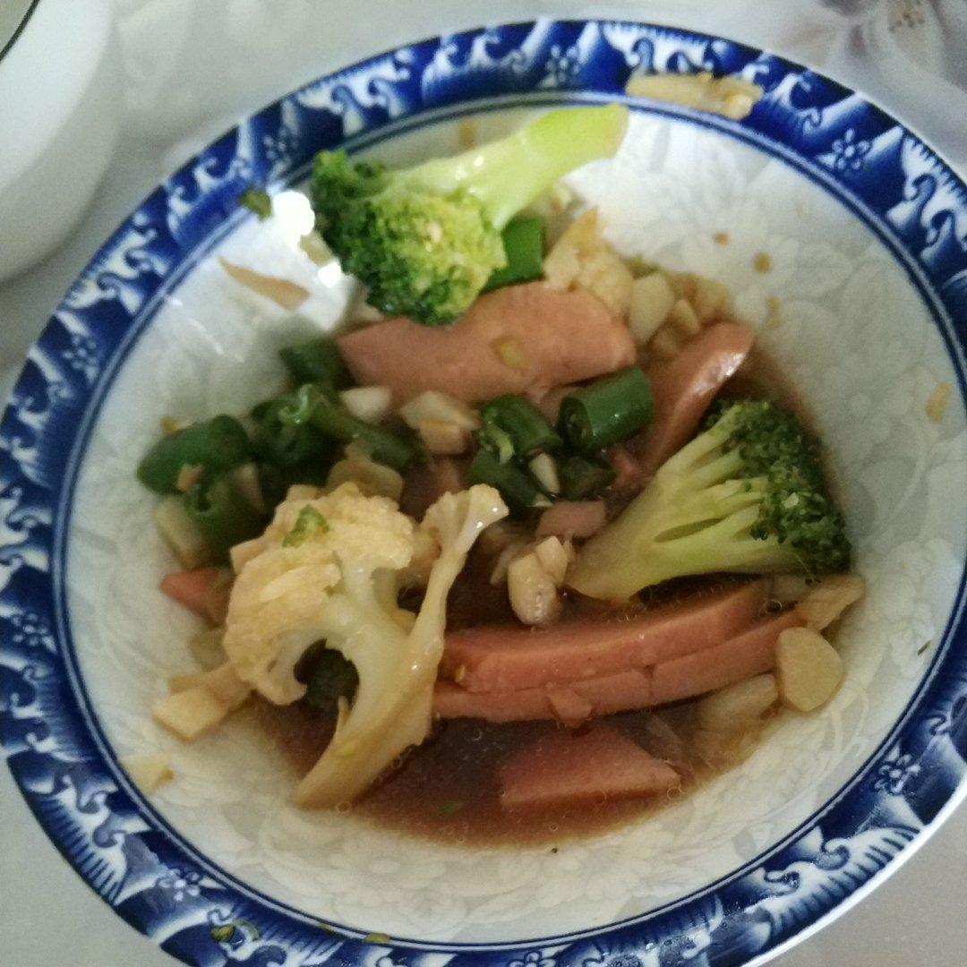 西兰花木耳炒火腿