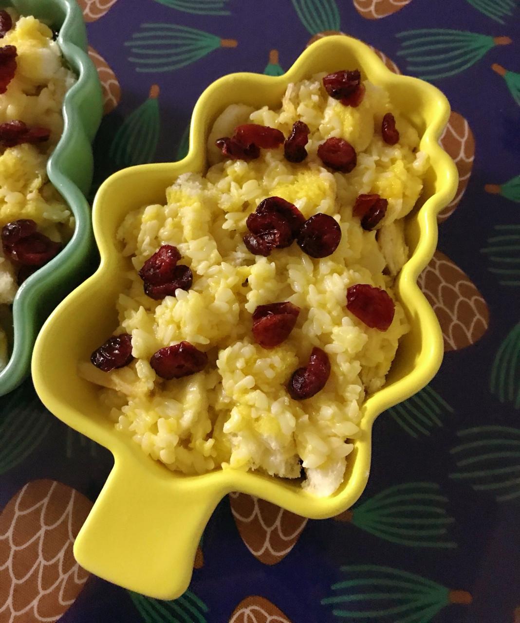 酒酿蔓越莓面包布丁