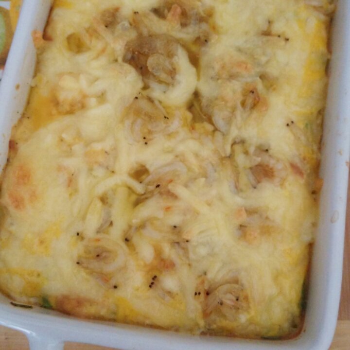 虾皮芝士焗豆腐（高蛋白快手早餐）