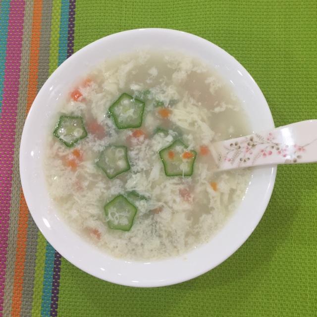 秋葵甩袖汤的做法