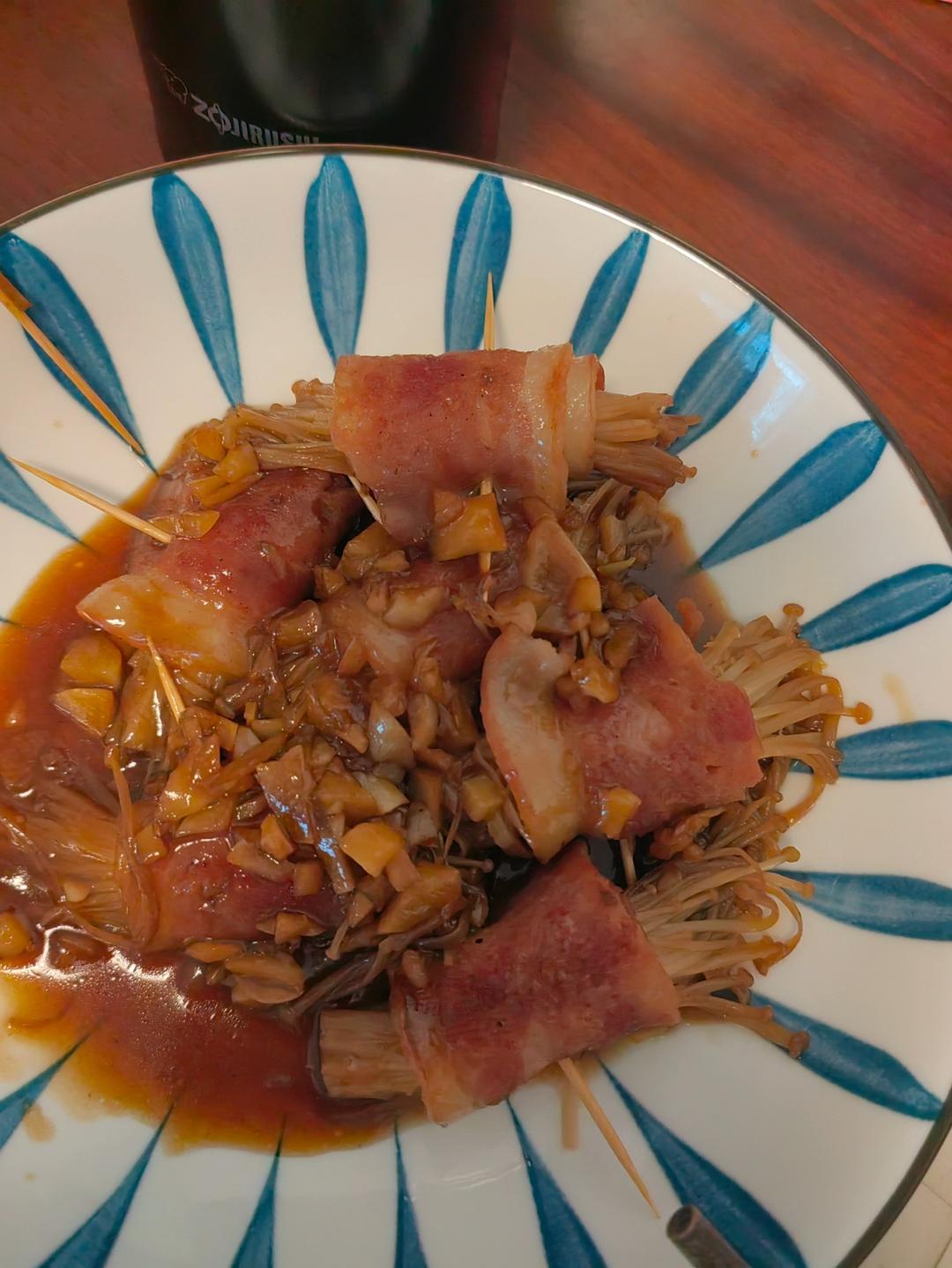 味道超赞 超下饭的金针菇培根卷