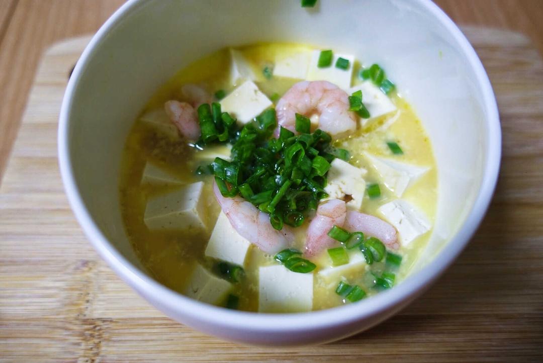 虾仁豆腐蒸水蛋