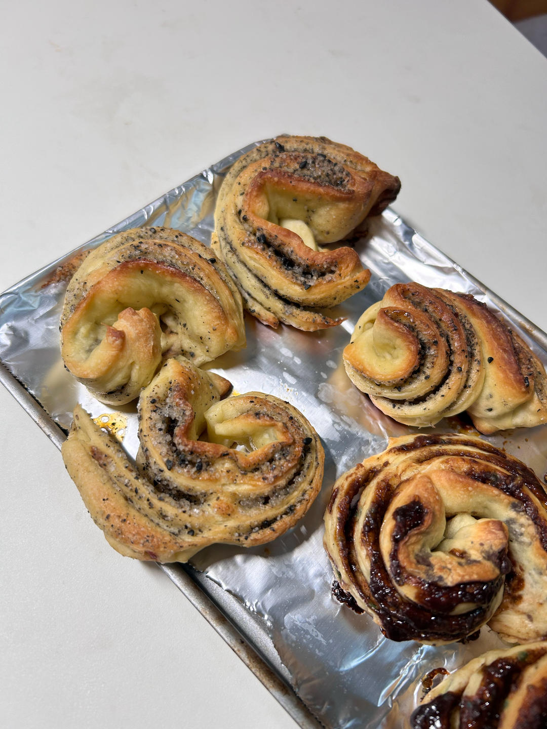 手揉甜面包～豆沙千层包和豆沙卷