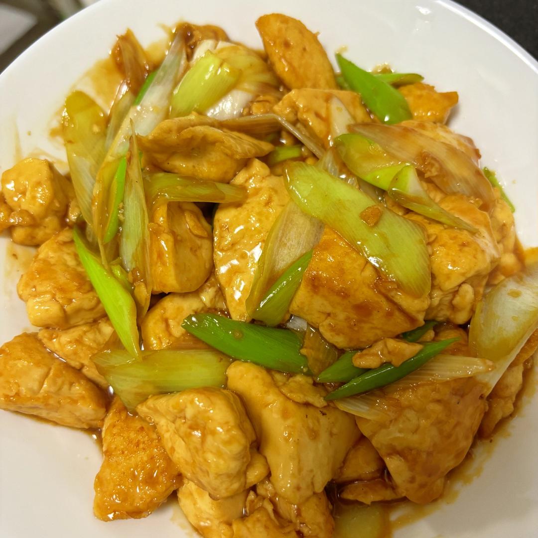 葱烧豆腐