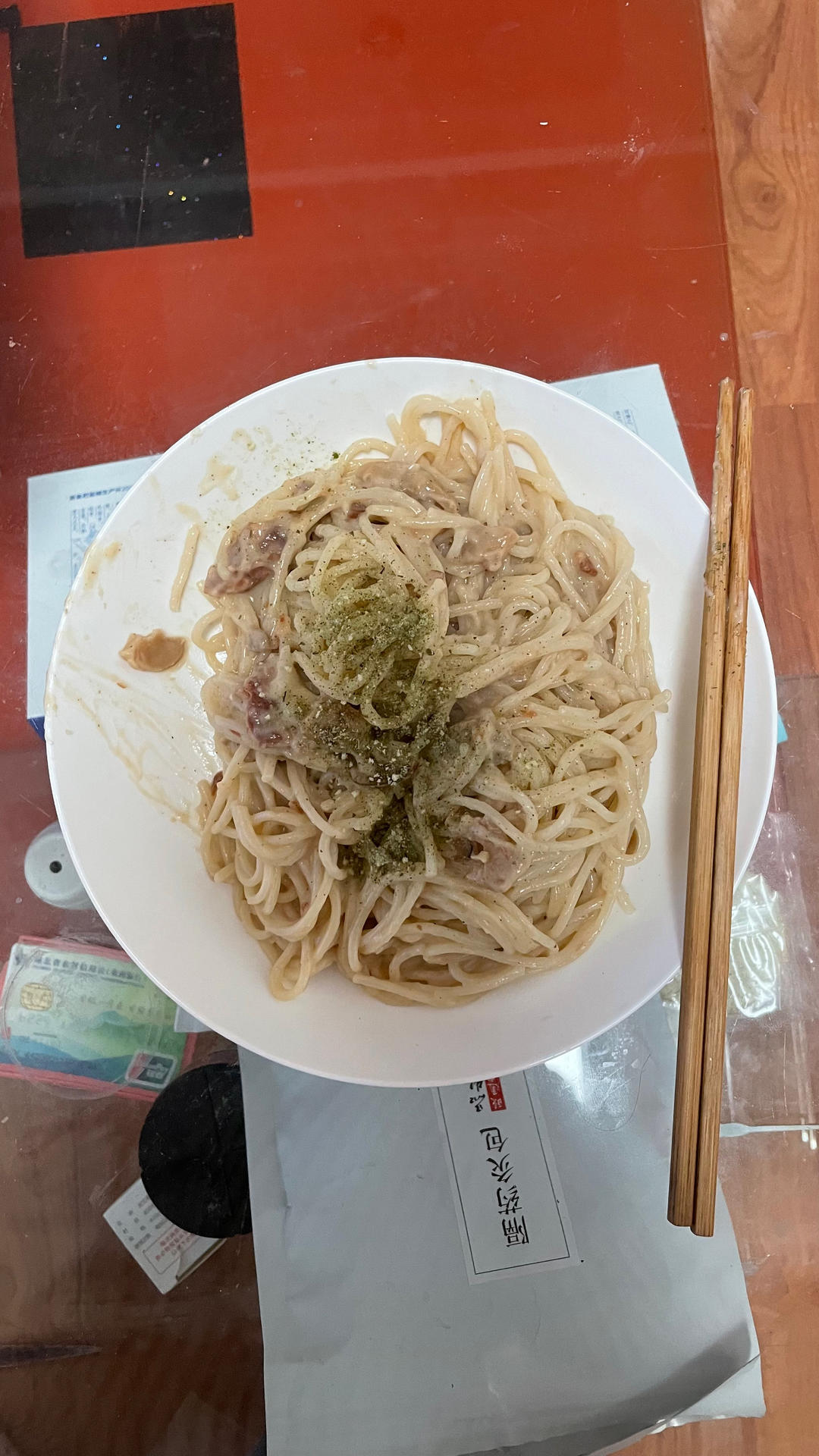 奶油蘑菇培根意大利面