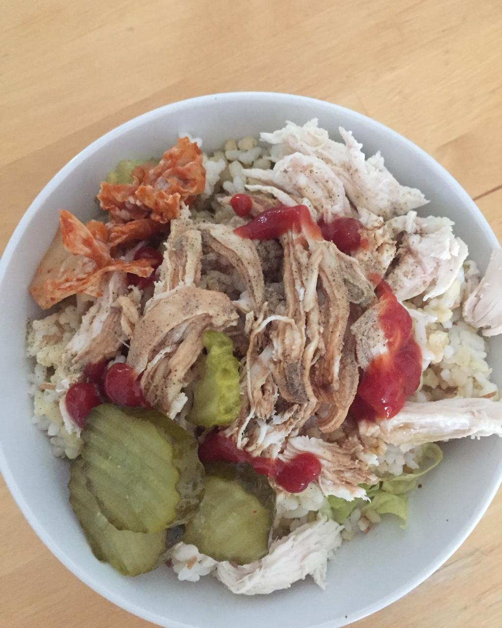 甜辣鸡肉蔬菜拌饭丨健康·三餐