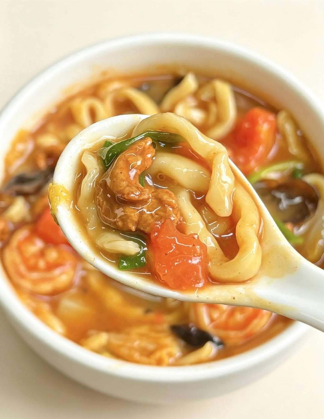 白菜肉丝炝锅面