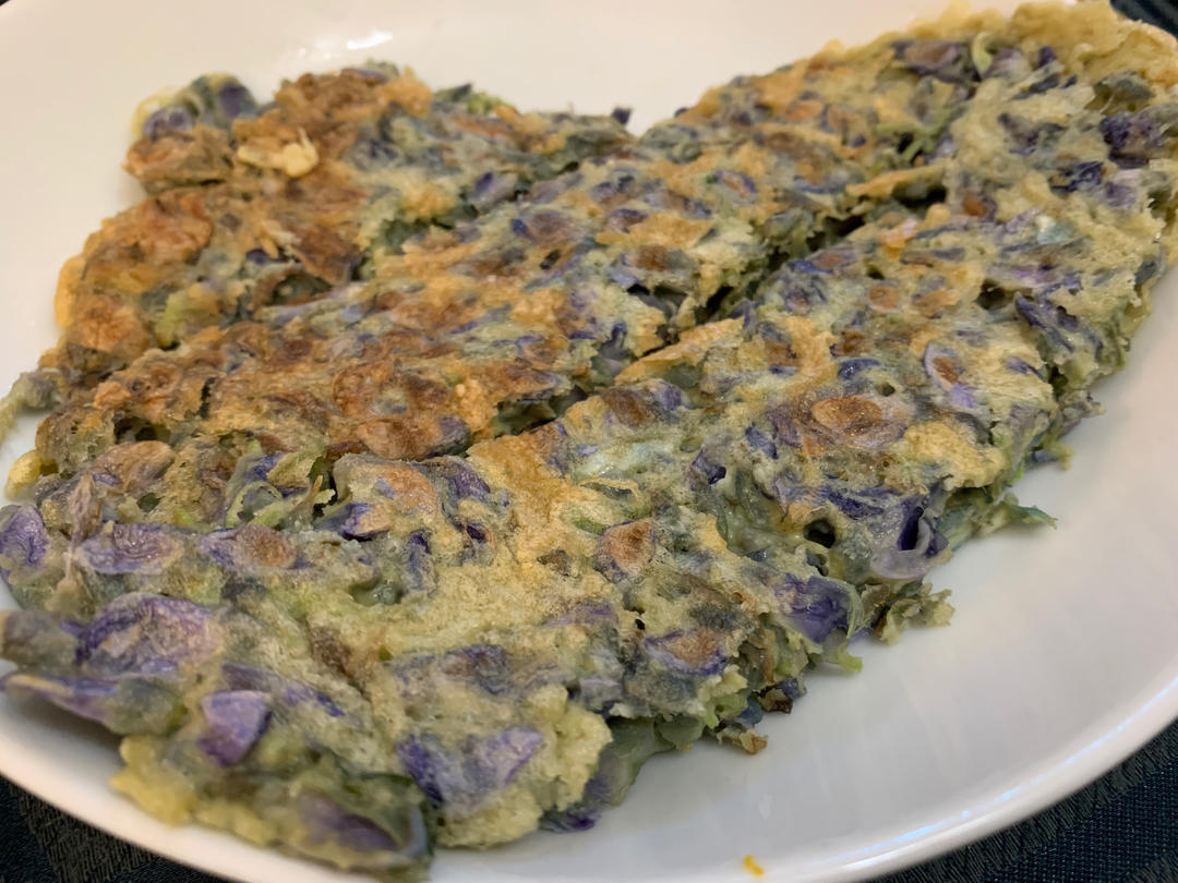 紫藤花摊饼