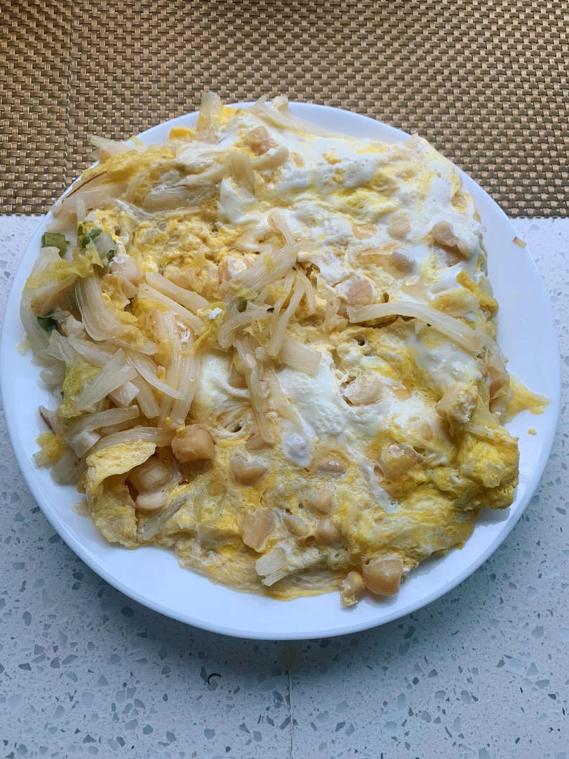 素赛螃蟹----干贝白菜滑蛋