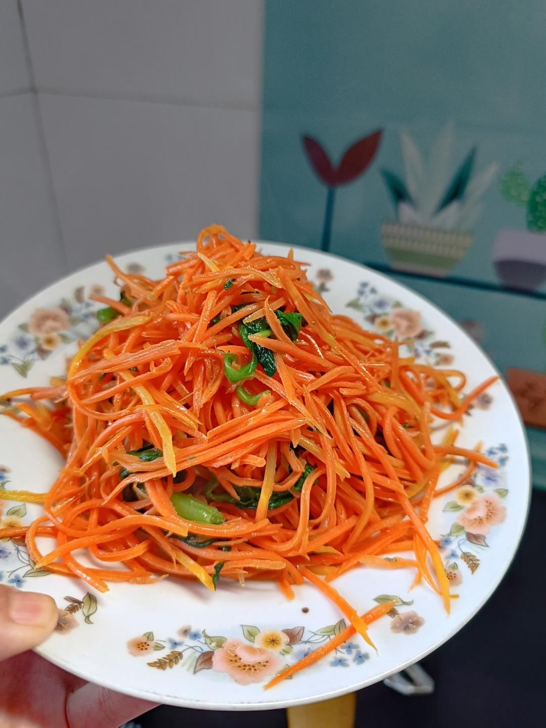 清炒菠菜胡萝卜丝