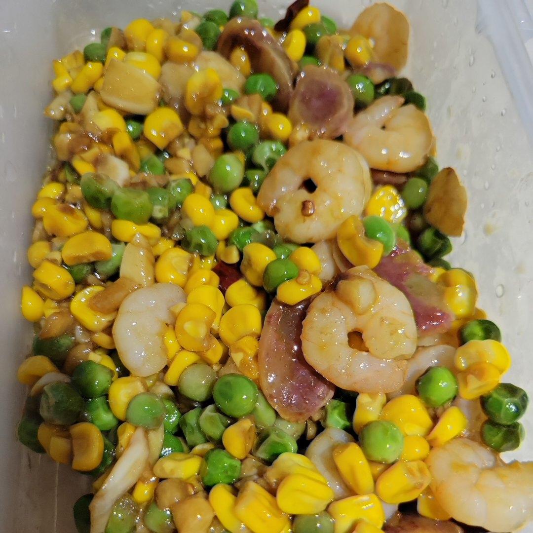 什锦玉米粒虾仁🍤🌽🥕
