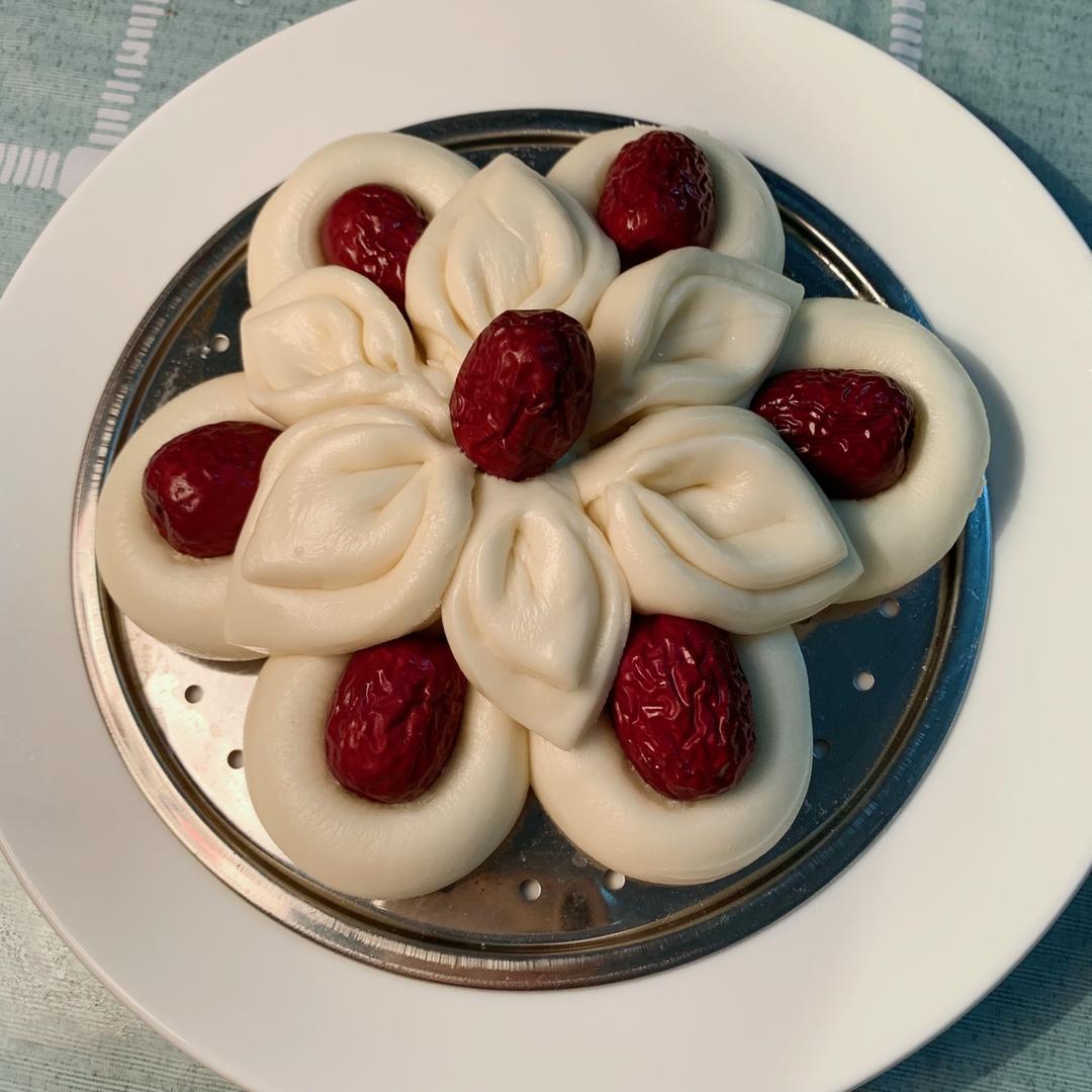 花样面食，花样馒头，【枣花馍】