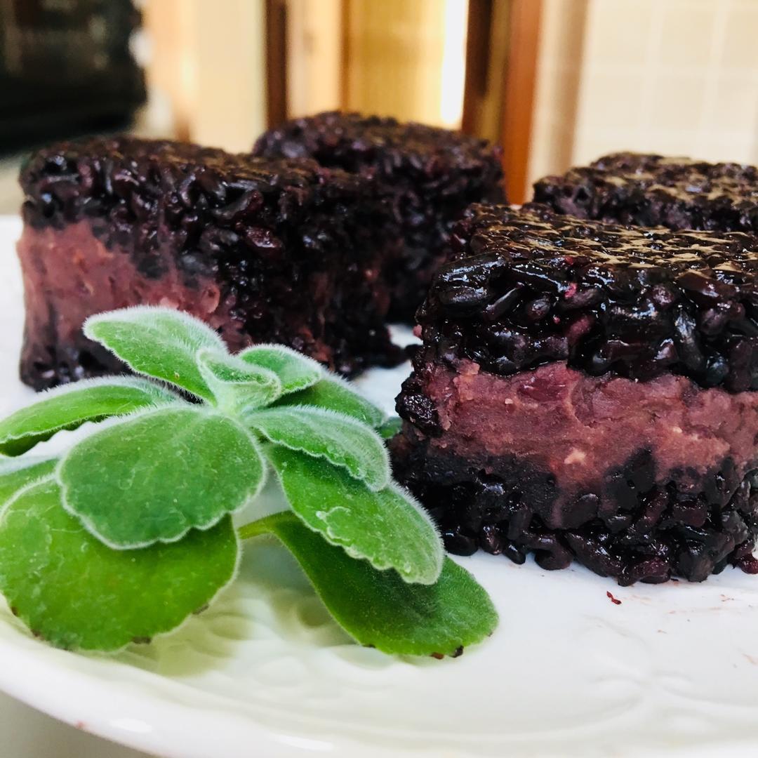 sp陌上花开做的黑米豆沙糕