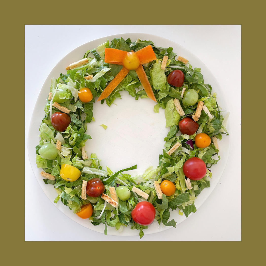 圣诞创意蔬菜花环沙拉🍎低脂低卡健康💯
