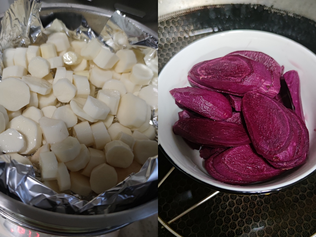 山药紫薯饼(口感软软糯糯的，用料做法都很简单)的做法 步骤1