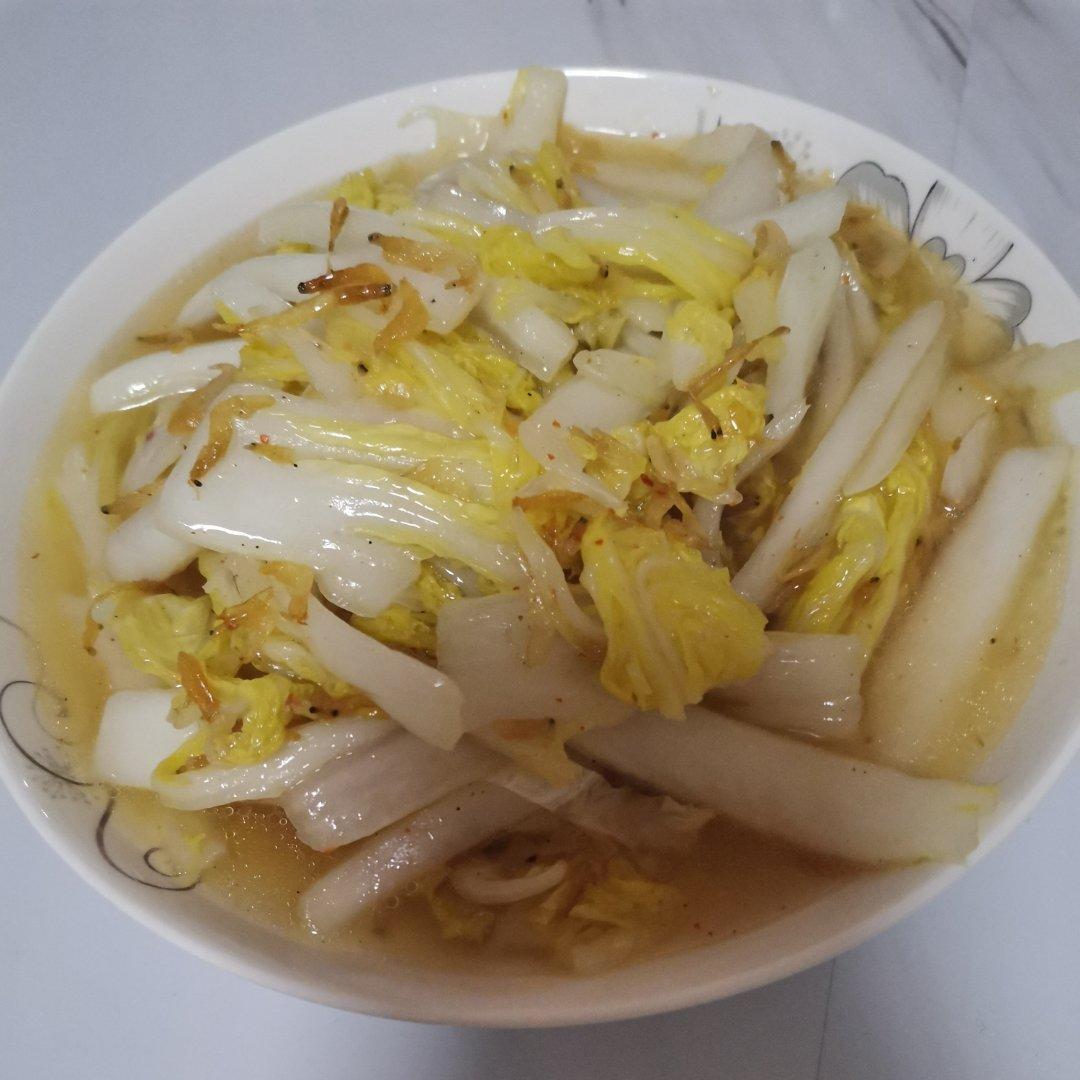 虾皮炒白菜，鲜的很啊