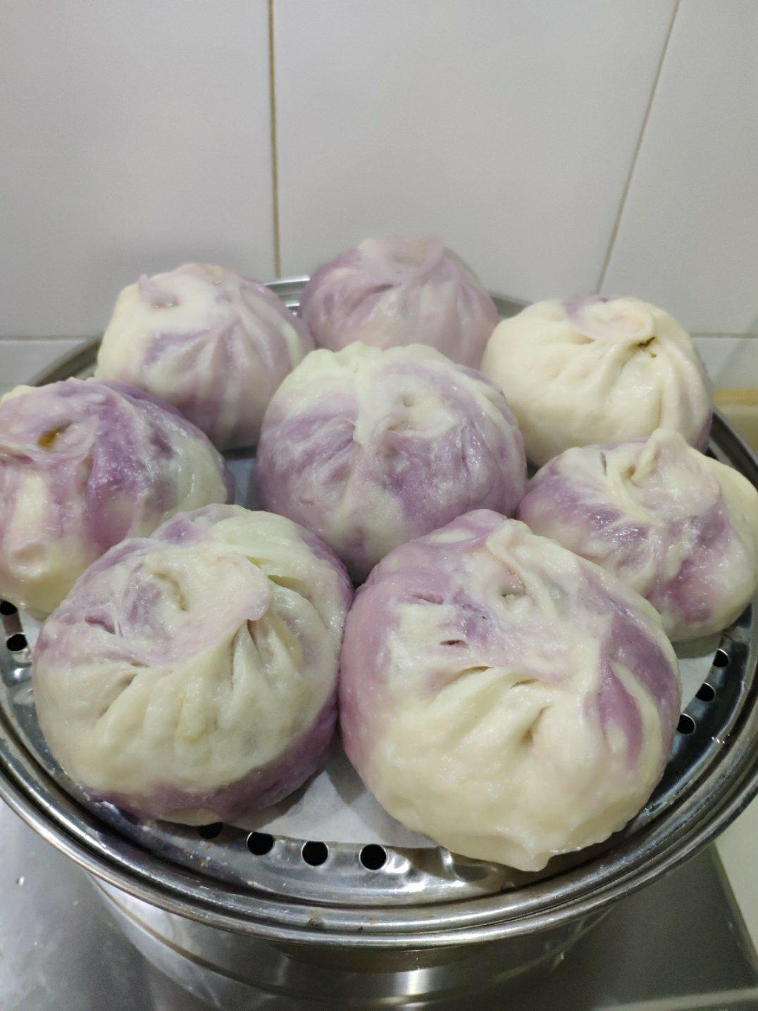 紫薯冻豆腐素包子